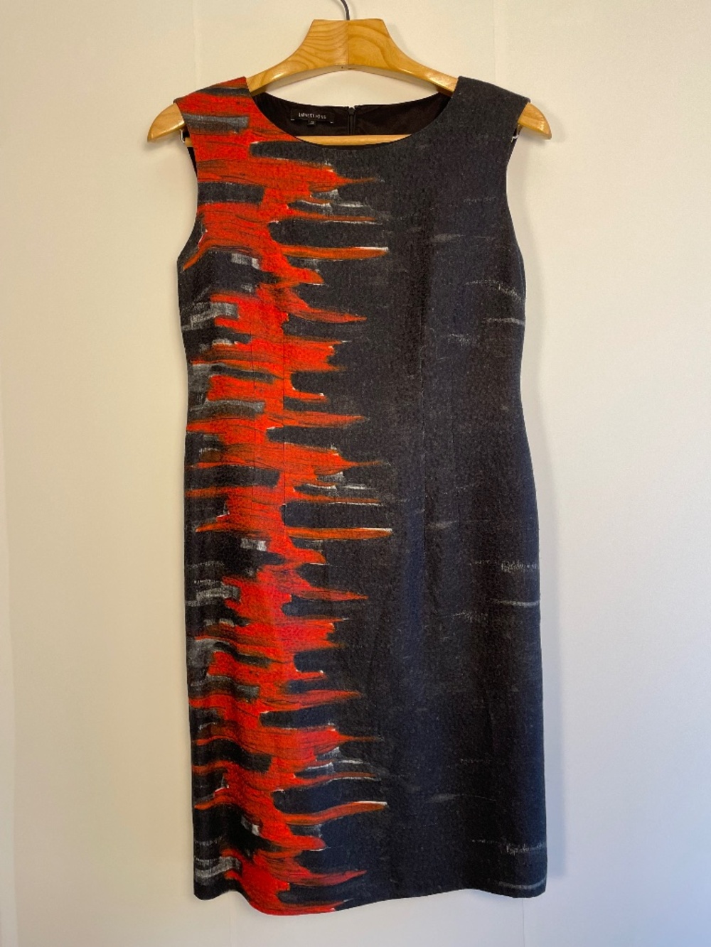 LAFAYETTE 148 NEW YORK Sheath Dress Abstract Brushstroke Sleeveless Lined - 10